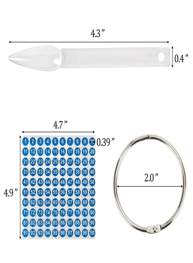 بي تي واي ام اس 200 قطعة من أعواد عينات طلاء الأظافر الشفافة مع حلقات وملصقات أرقام، عينات بلاستيكية لعرض ألوان طلاء الأظافر - Image 2
